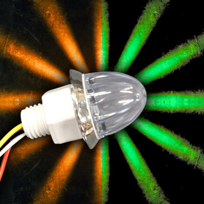 LOADED Series Mini Starburst Dual-Color Amber to Green 1 1/8" LED with Clear Lens