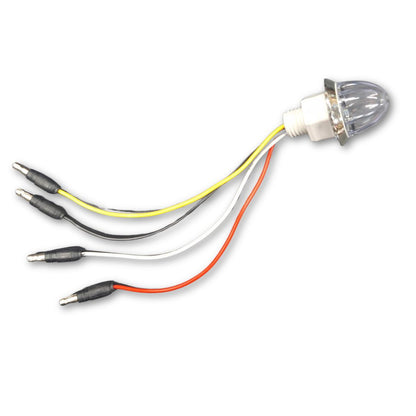 LOADED Series Mini Starburst Dual-Color Amber to White 1 1/8" LED with Clear Lens
