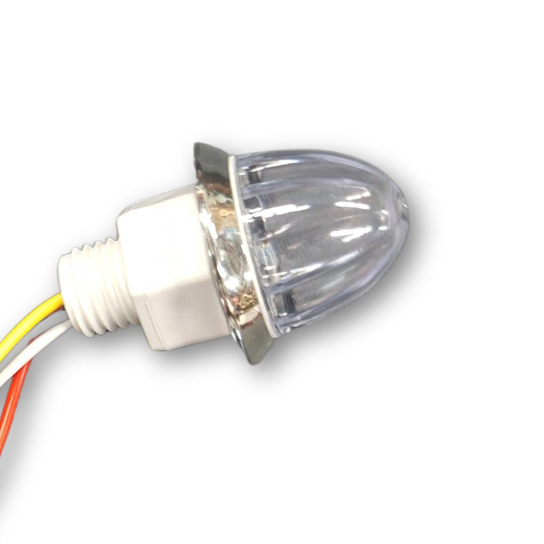 LOADED Series Mini Starburst Dual-Color Amber to White 1 1/8" LED with Clear Lens