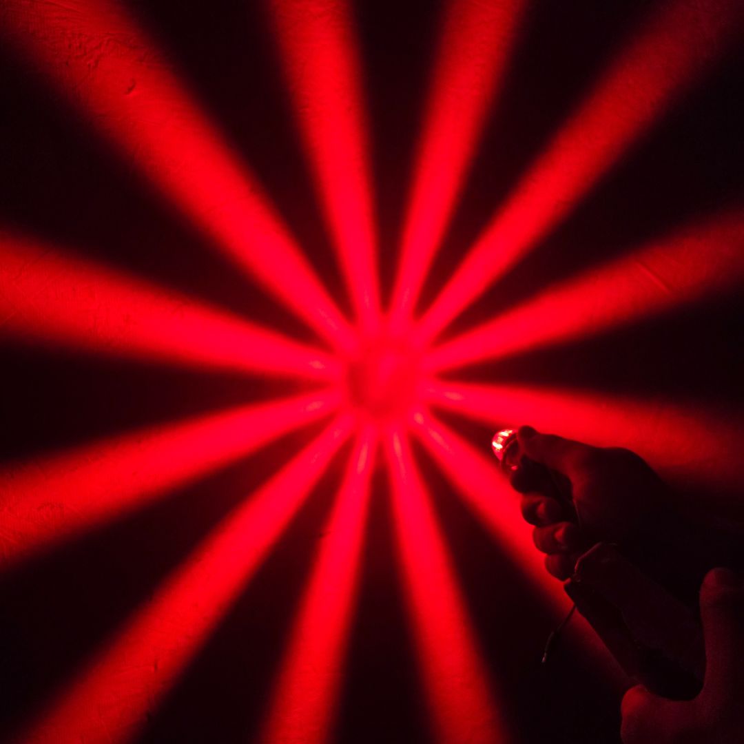 LOADED Series Mini Starburst Red Dual Function 1 1/8" LED with Clear Lens