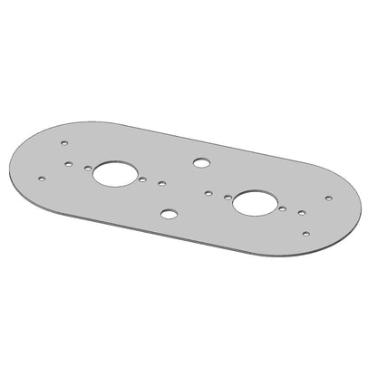 Stainless Steel Dome Light Plate with Full Radius Ends and 2 Watermelon Light Holes for Peterbilt 389