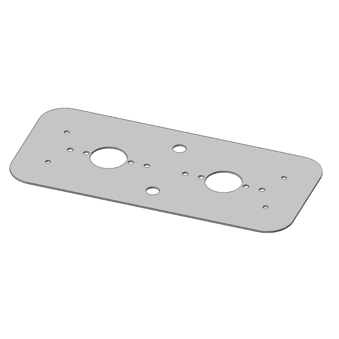 Stainless Steel Dome Light Plate with Radiused Corners and 2 Watermelon Light Holes for Peterbilt 389