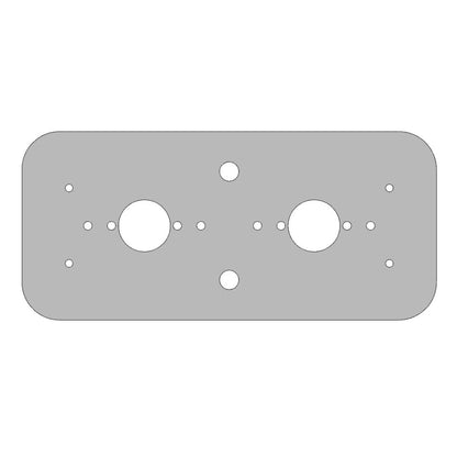 Stainless Steel Dome Light Plate with Radiused Corners and 2 Watermelon Light Holes for Peterbilt 389