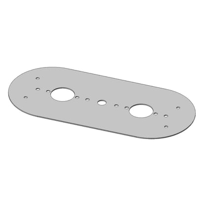 Stainless Steel Dome Light Plate with Full Radius Ends and 2 Watermelon Light Holes for Peterbilt 389