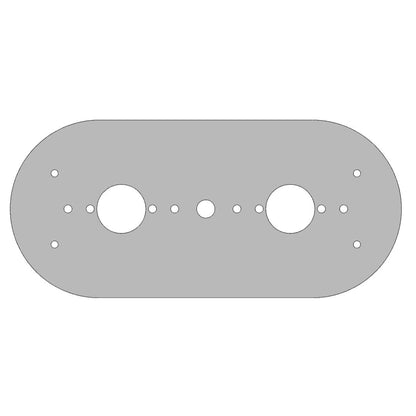 Stainless Steel Dome Light Plate with Full Radius Ends and 2 Watermelon Light Holes for Peterbilt 389