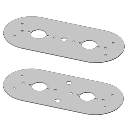 Stainless Steel Dome Light Plate with Full Radius Ends and 2 Watermelon Light Holes for Peterbilt 389