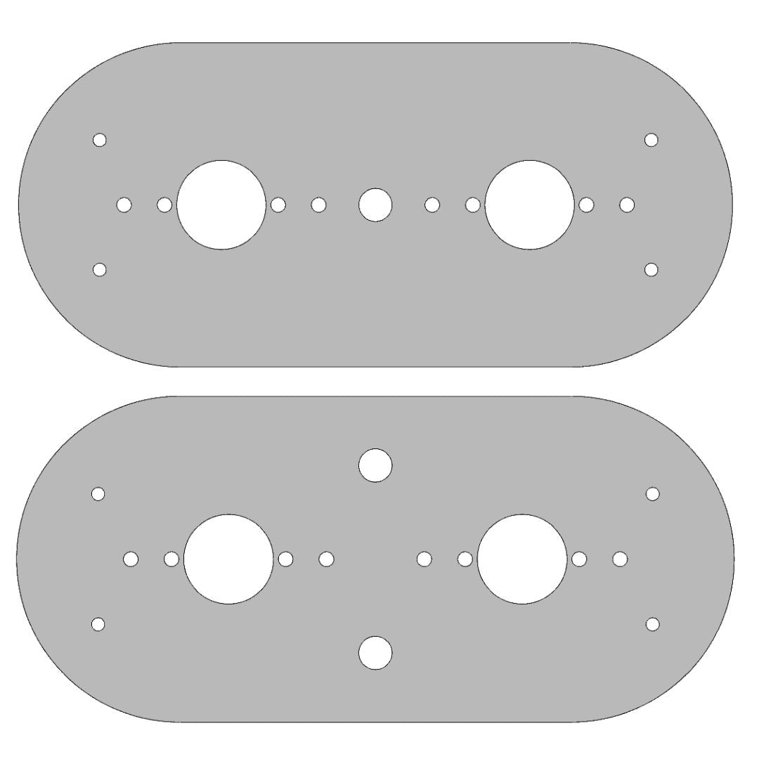 Stainless Steel Dome Light Plate with Full Radius Ends and 2 Watermelon Light Holes for Peterbilt 389