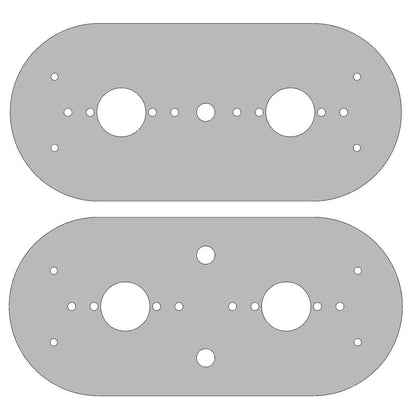 Stainless Steel Dome Light Plate with Full Radius Ends and 2 Watermelon Light Holes for Peterbilt 389