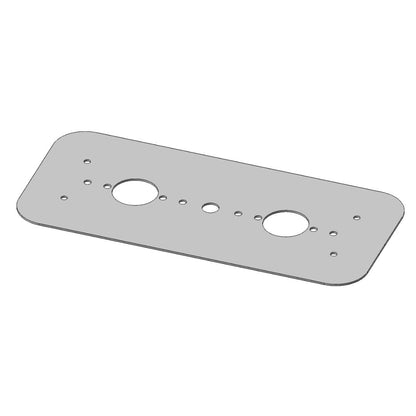 Stainless Steel Dome Light Plate with Radiused Corners and 2 Watermelon Light Holes for Peterbilt 389