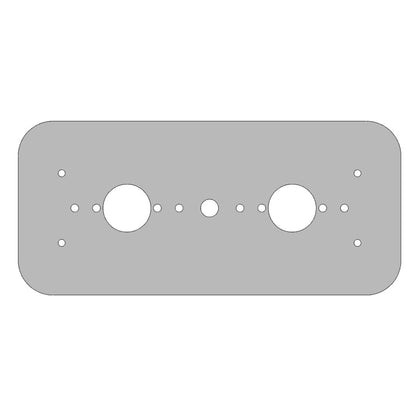 Stainless Steel Dome Light Plate with Radiused Corners and 2 Watermelon Light Holes for Peterbilt 389