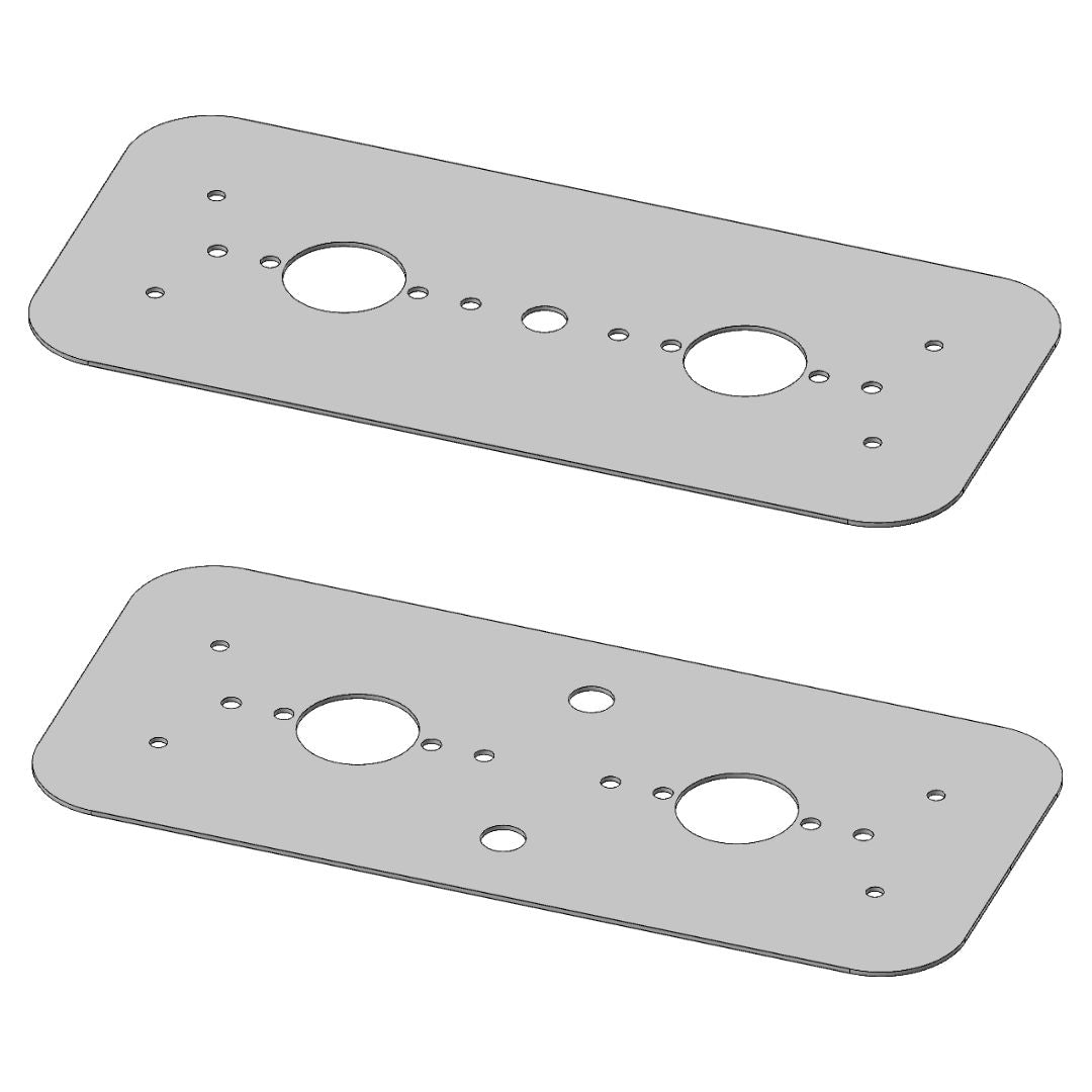 Stainless Steel Dome Light Plate with Radiused Corners and 2 Watermelon Light Holes for Peterbilt 389