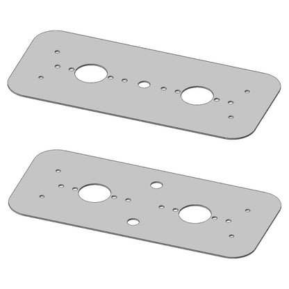 Stainless Steel Dome Light Plate with Radiused Corners and 2 Watermelon Light Holes for Peterbilt 389