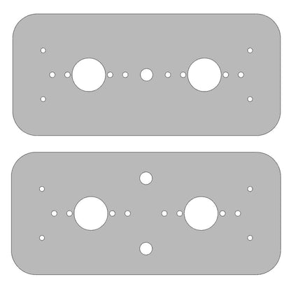 Stainless Steel Dome Light Plate with Radiused Corners and 2 Watermelon Light Holes for Peterbilt 389