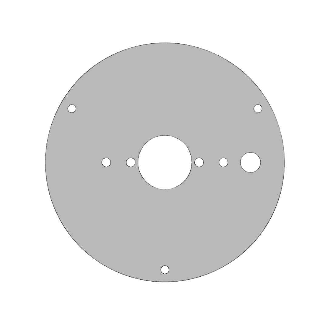 Peterbilt 6" Stainless Steel Center Dome Light Plate with 1 watermelon Light Hole and Switch Hole
