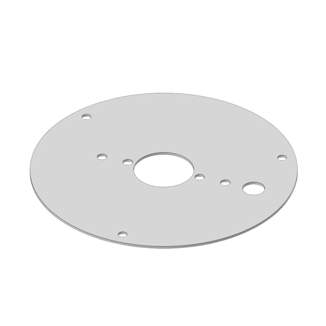 Peterbilt 6" Stainless Steel Center Dome Light Plate with 1 watermelon Light Hole and Switch Hole