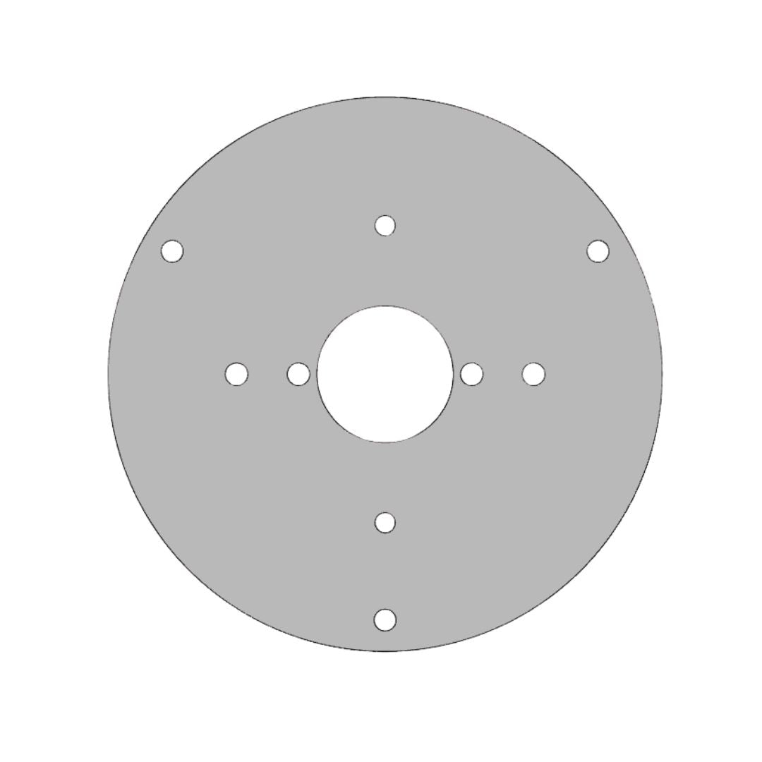 Peterbilt 6" Stainless Steel Center Dome Light Plate with 1 watermelon Light Hole