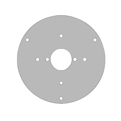 Peterbilt 6" Stainless Steel Center Dome Light Plate with 1 watermelon Light Hole