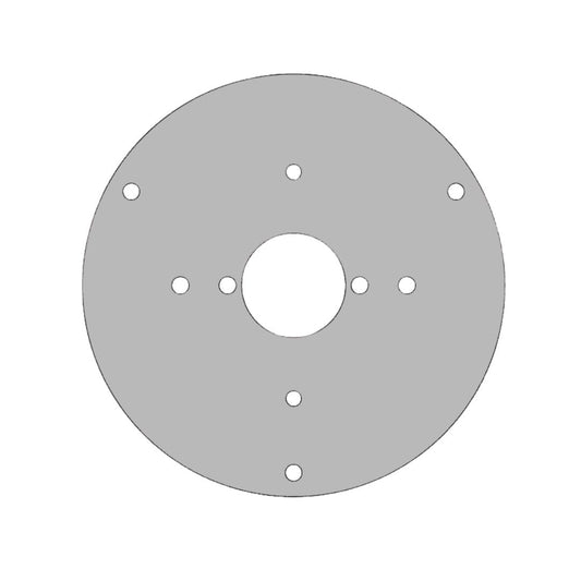 Peterbilt 6" Stainless Steel Center Dome Light Plate with 1 watermelon Light Hole