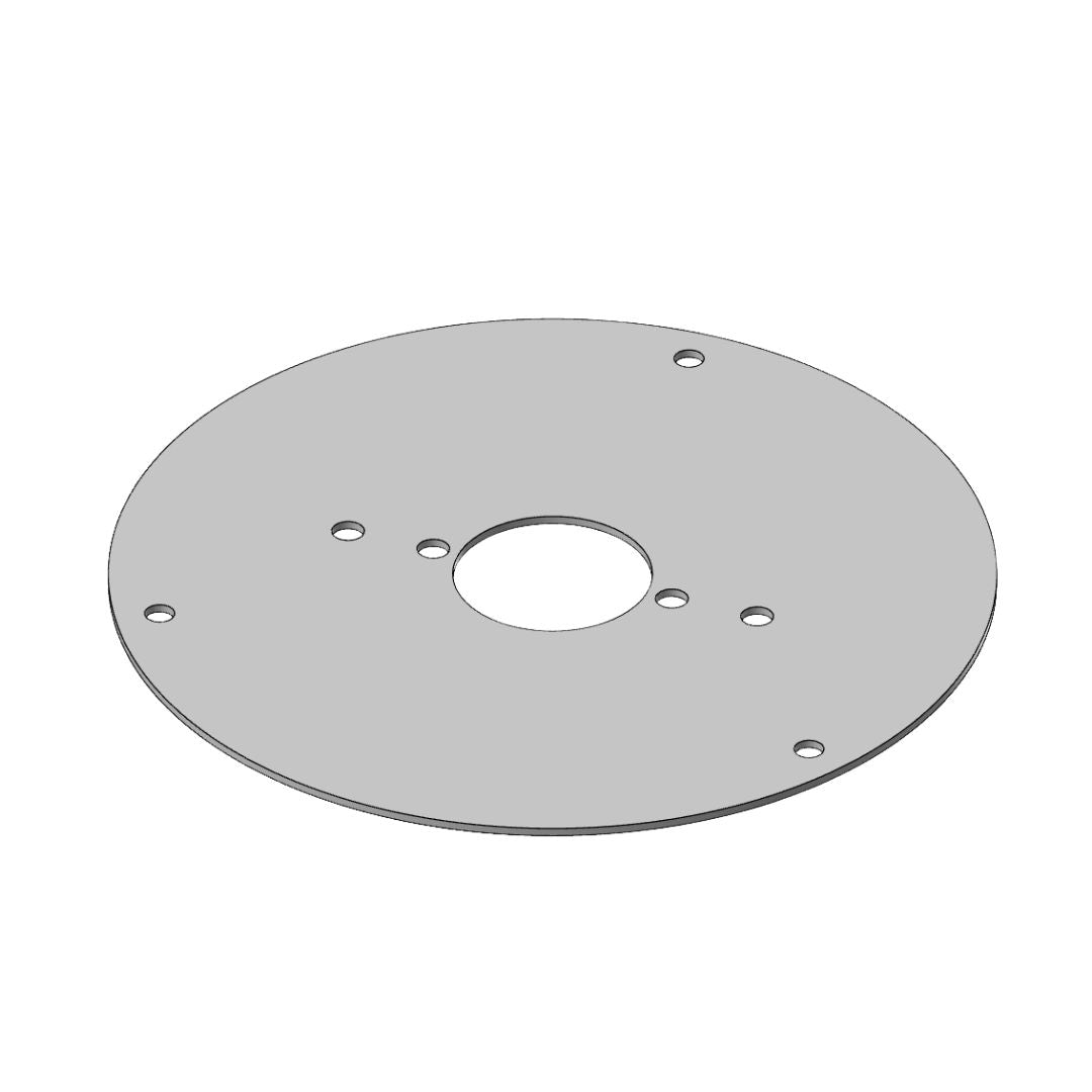 Peterbilt 6" Stainless Steel Center Dome Light Plate with 1 watermelon Light Hole