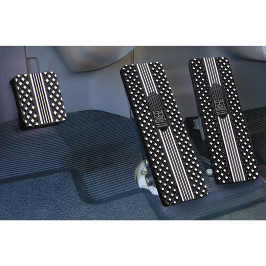 Kenworth T800 and W900 1994-2006 Black Diamond Crown-Cut Billet Pedal Set