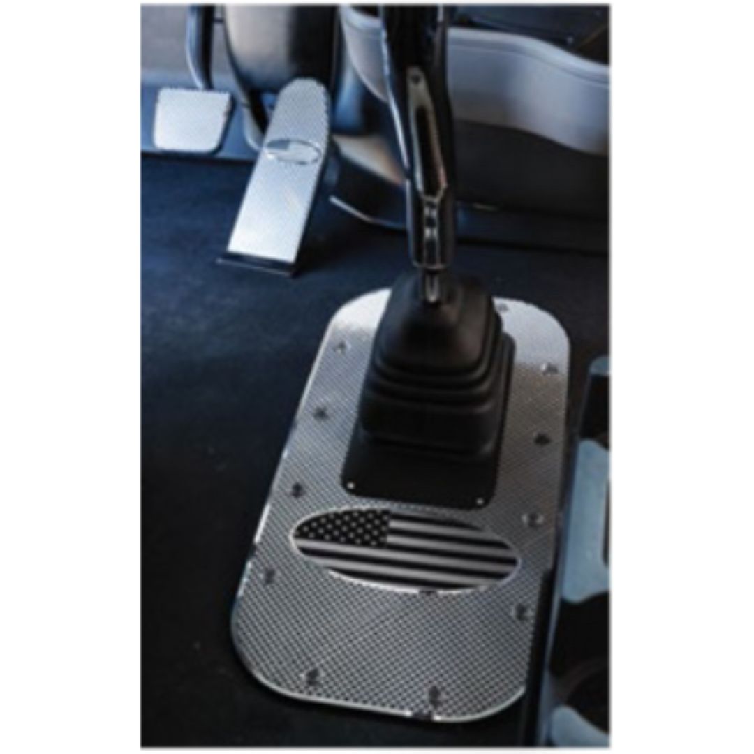 Peterbilt and Kenworth Black Diamond Fine-Cut Billet Universal Shifter Floor Plate