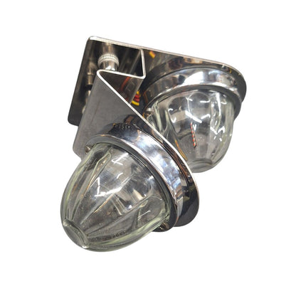 Stainless Steel 45 Degree and Downward Facing Frame Light Bracket With 2 Watermelon Light Holes And Rivet Nut Mounting