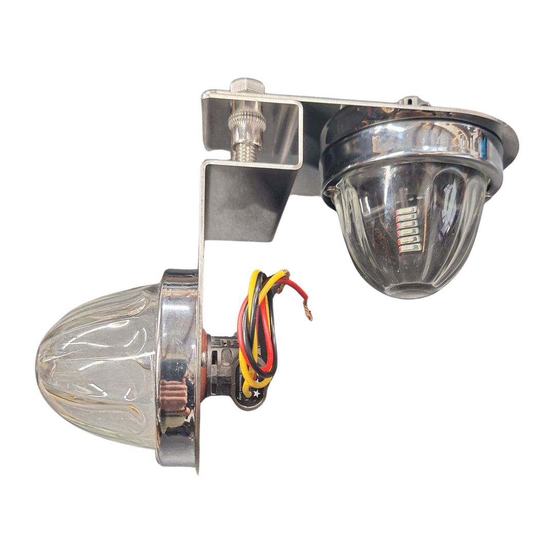 Stainless Steel Outward and Downward Facing Frame Light Bracket With 2 Watermelon Light Holes And Rivet Nut Mounting