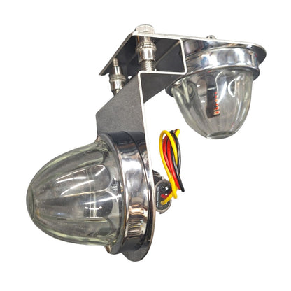 Stainless Steel Outward and Downward Facing Frame Light Bracket With 2 Watermelon Light Holes And Rivet Nut Mounting