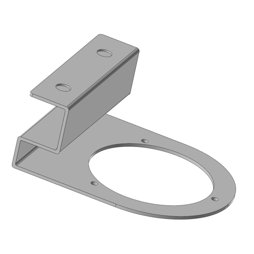 Heavy Duty Stainless Steel Downward Facing Frame Light Bracket With 4" Light Hole and Rivet Nut Mounting