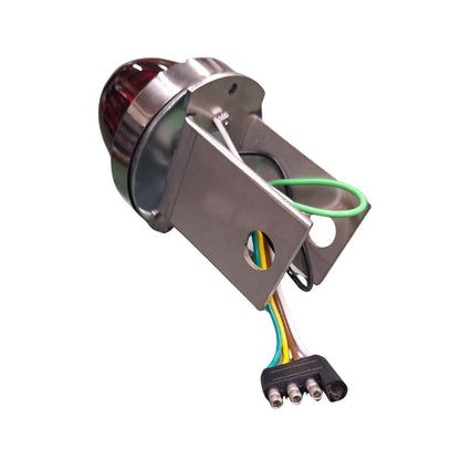 Heavy Duty Stainless Steel Trailer Hitch Mount Light Bracket with Red LED/Red Lens UltraBurst Light