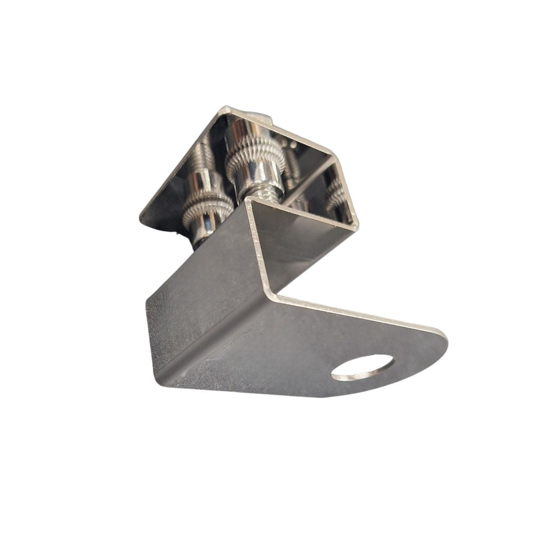 Stainless Steel Downward Facing Frame Light Bracket With one 3/4" Mounting Hole and Rivet Nut Mounting