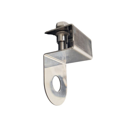 Stainless Steel Outward Facing Frame Light Bracket With one 3/4" Mounting Hole and Rivet Nut Mounting